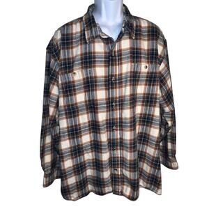 Redhead Blue Brown Rust Flannel Button Front LongSleeve Rugged Outdoor Shirt 4XL
